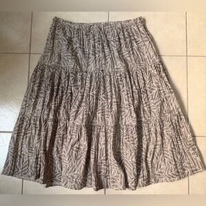 VTG. White Stag Boho Maxi Skirt Size XL Tiered Ruffle Cottagecore Brown Fall